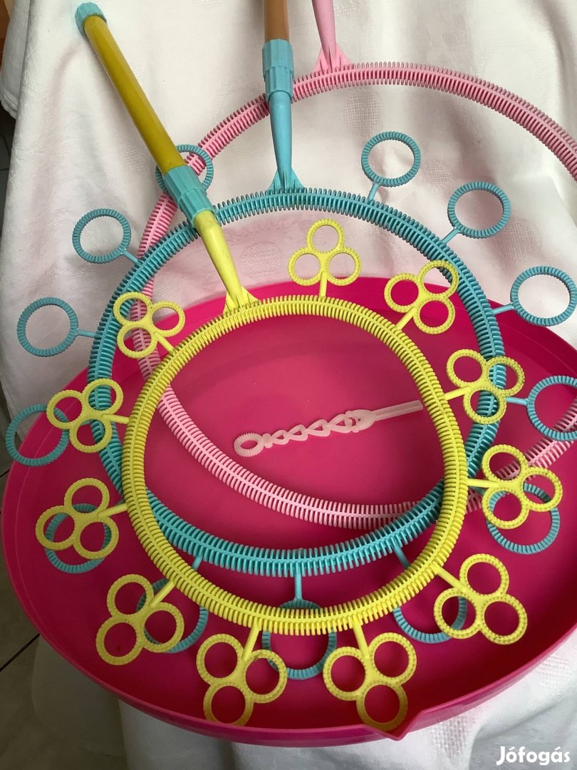 Óriási buborék készítő varázsló karikák tálcával szett