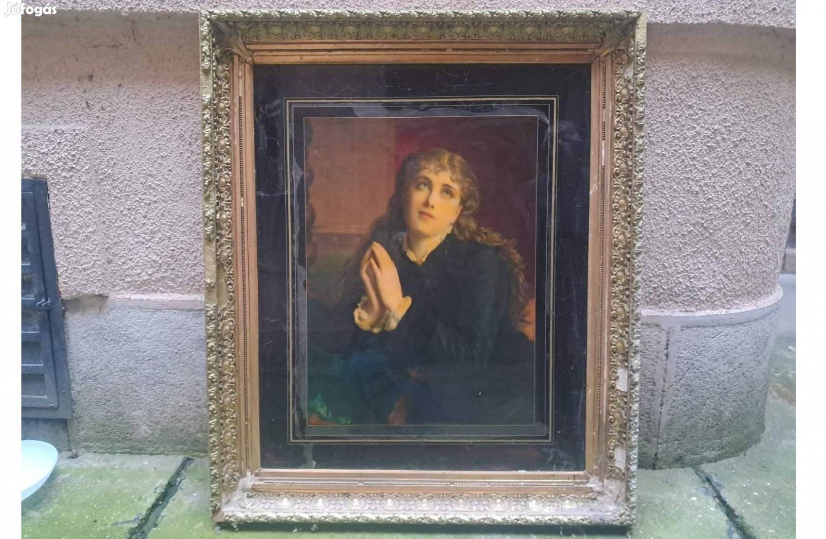 Óriási méretű Antik Kép Díszes Blondel Keretben eladó! Kb.