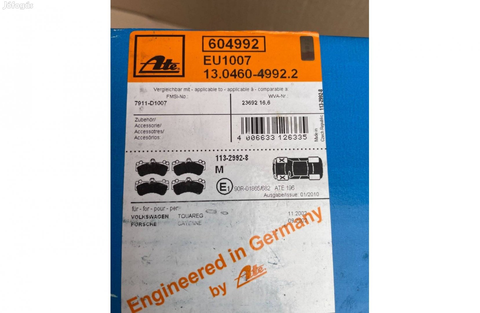Original ATE fékbetét tárcsafékhez, VW, Porsche akár -50%