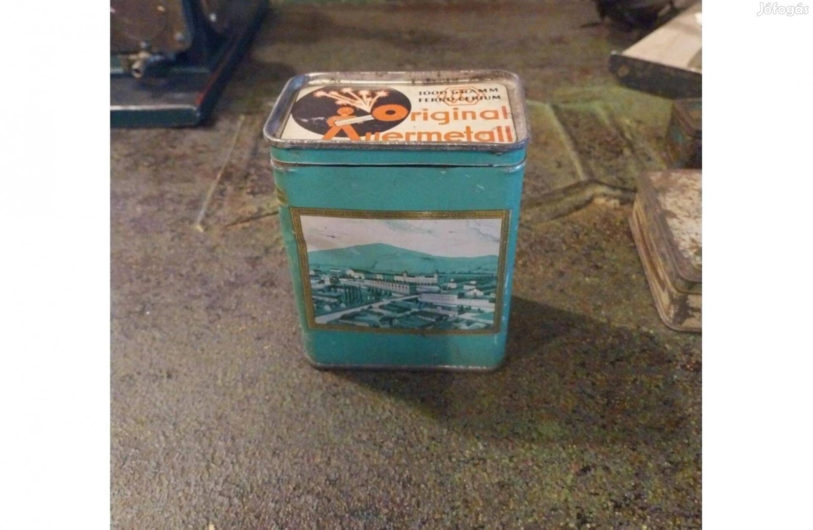 Original Auermetall fémdoboz, régi tárolódoboz, gyüjtőknek
