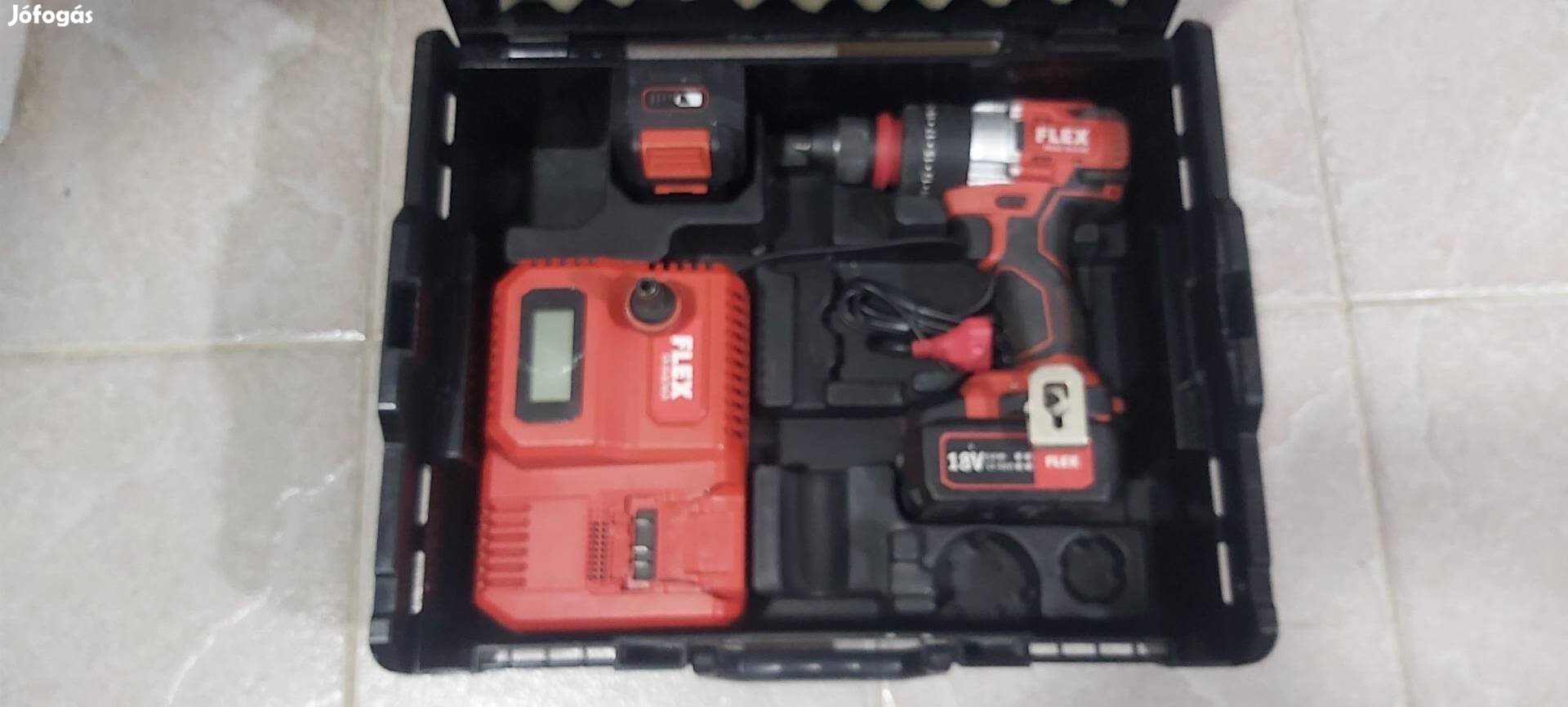 Original Flex Fúró-Csavarozógép 2X5,0ah akku