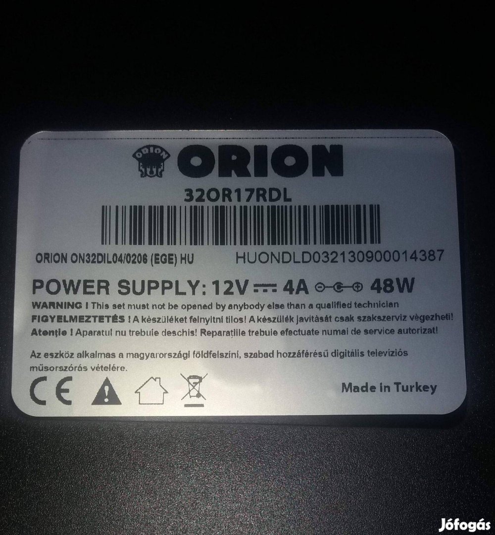 Orion 32OR17Rdl LED LCD tv háttér világítás 12V os! mainboard elkelt!