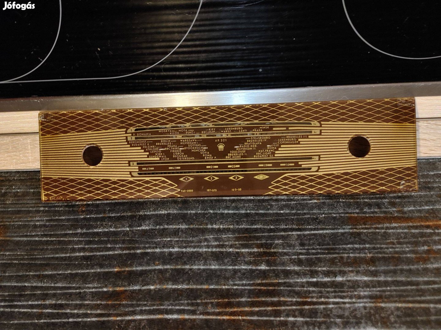 Orion AR 321 rádió skálaüveg előlap - garázs vitrinben