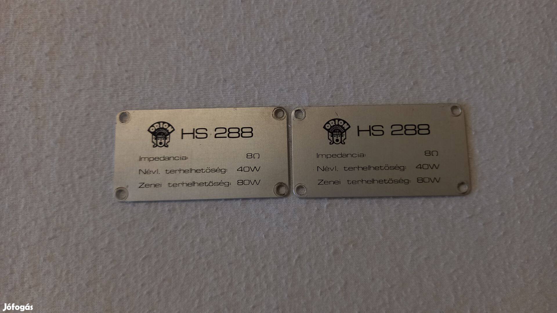 Orion HS 288 hangfal újszerű adattábla pár