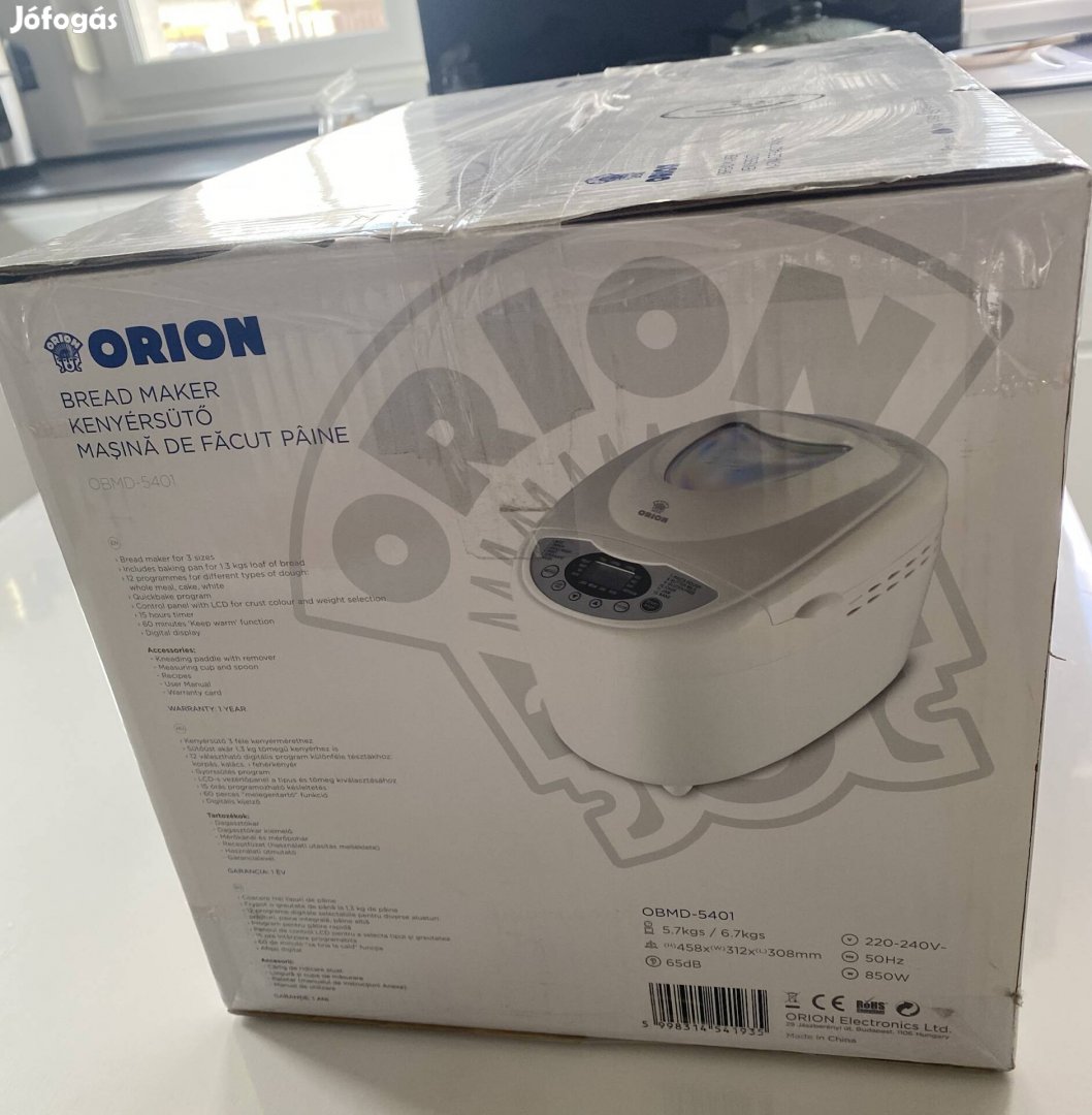 Orion Obmd 5401 kenyér sütő, bontatlan csomagolásban