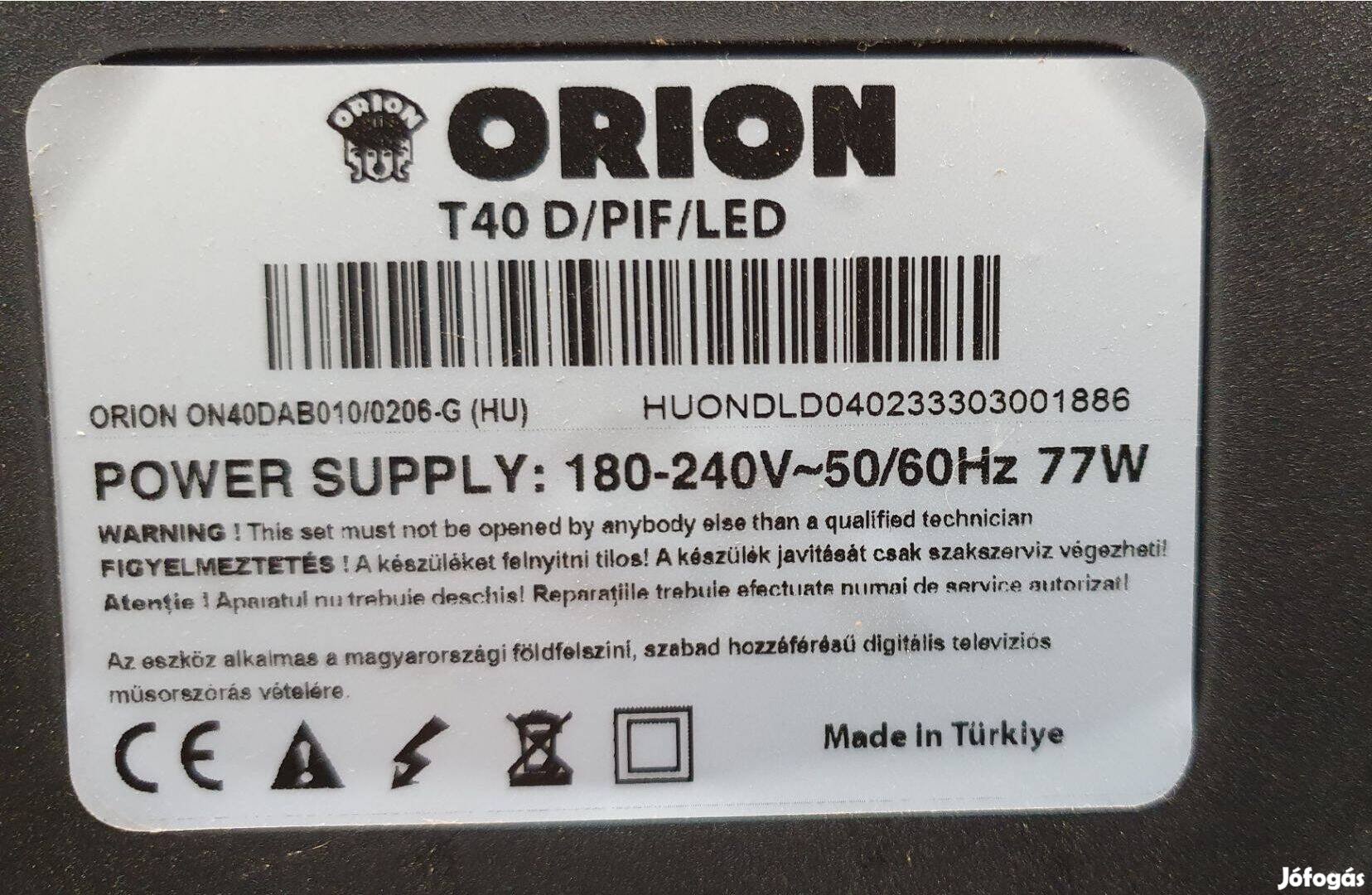 Orion T40D/PIF/LED LED LCD tv hibás törött alkatrésznek