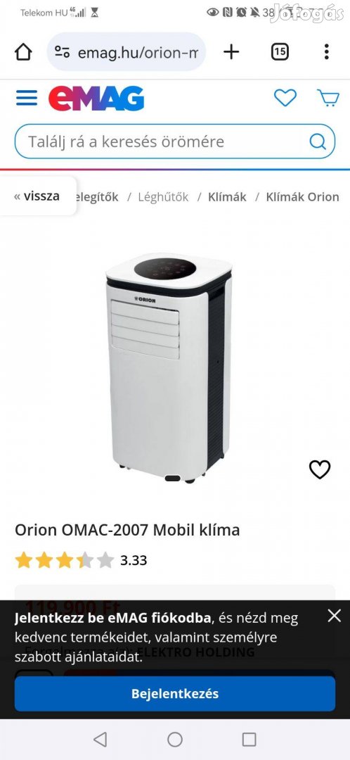 Orion omac 2007 mobil klima eladó