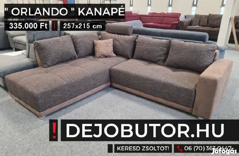 Orlando rugós kanapé ülőgarnitúra sarok 257x210 cm barna ágyazható