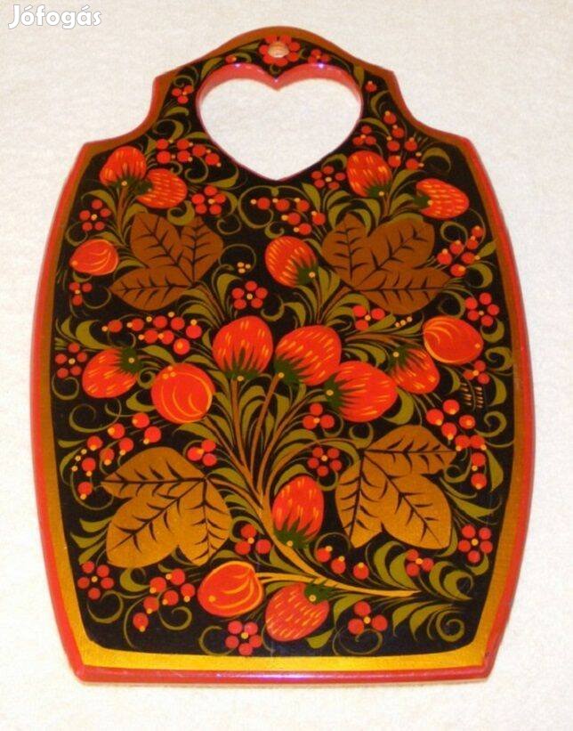 Orosz festett falidísz, vágódeszka Khokhloma