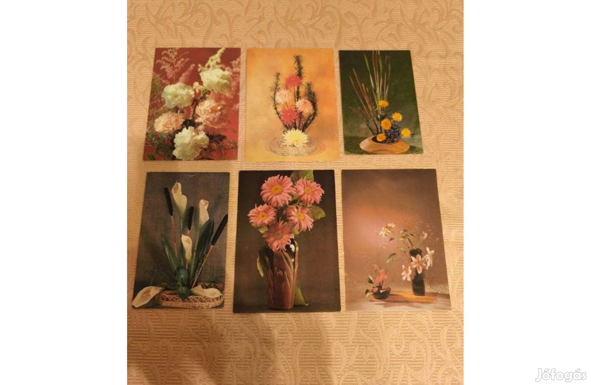 Orosz virágos képeslap 6 db darabonként is