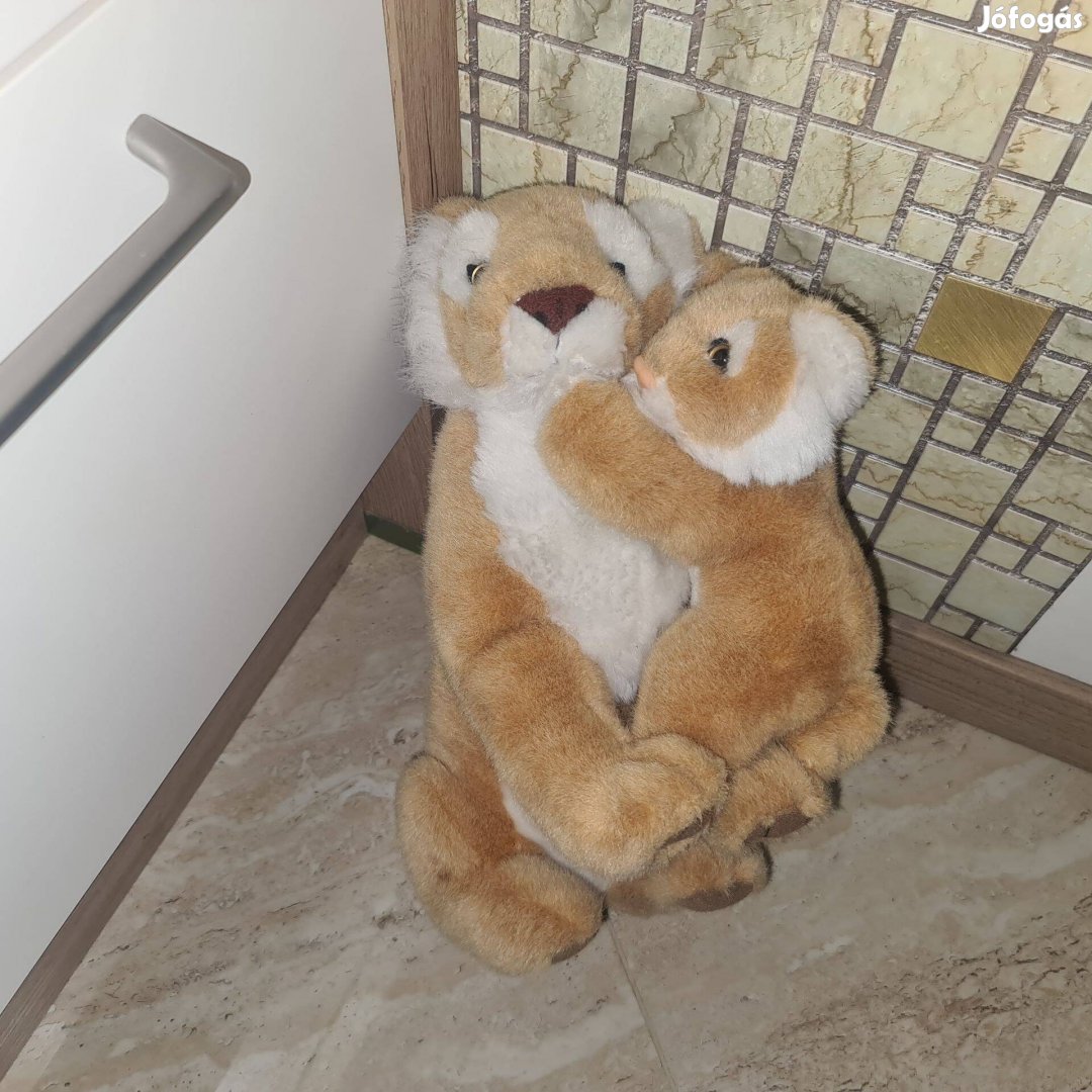 Oroszlán + baby plüss / anya + kicsinye 35cm újszerű