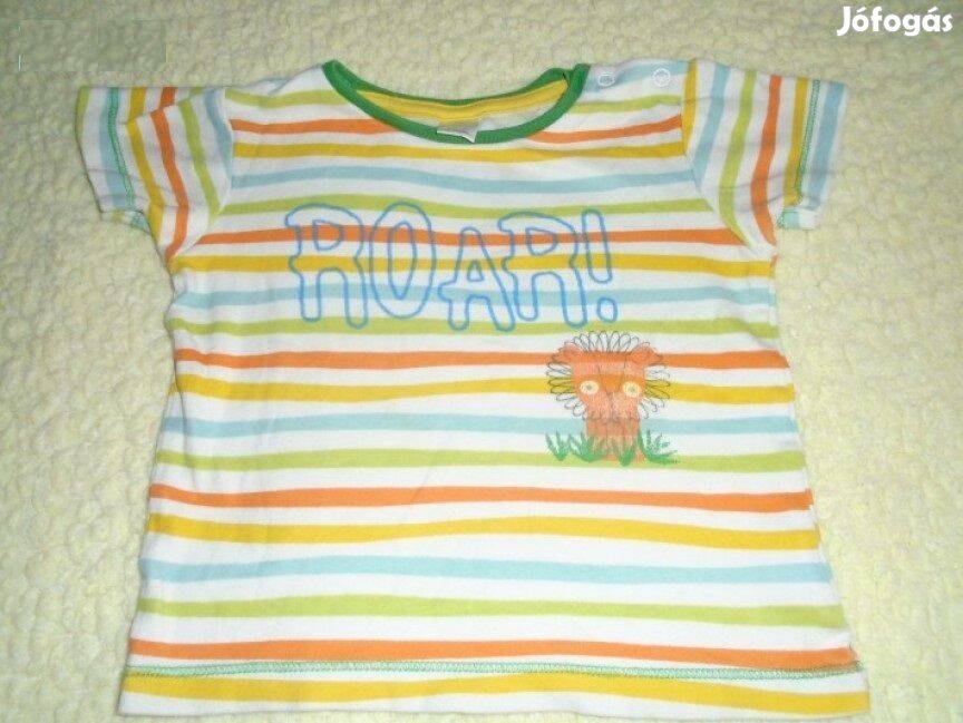 Oroszlán mintás csíkos póló 12-18 hó méret 86