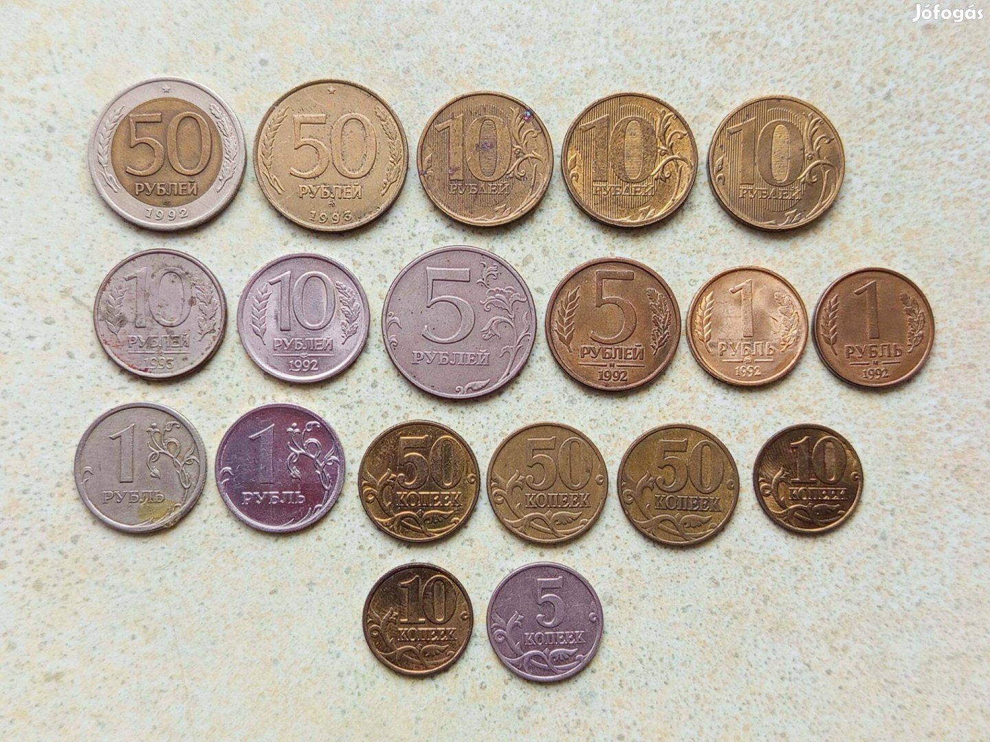 Oroszország 19 db Különböző Érme Kopek Kopejka Rubel