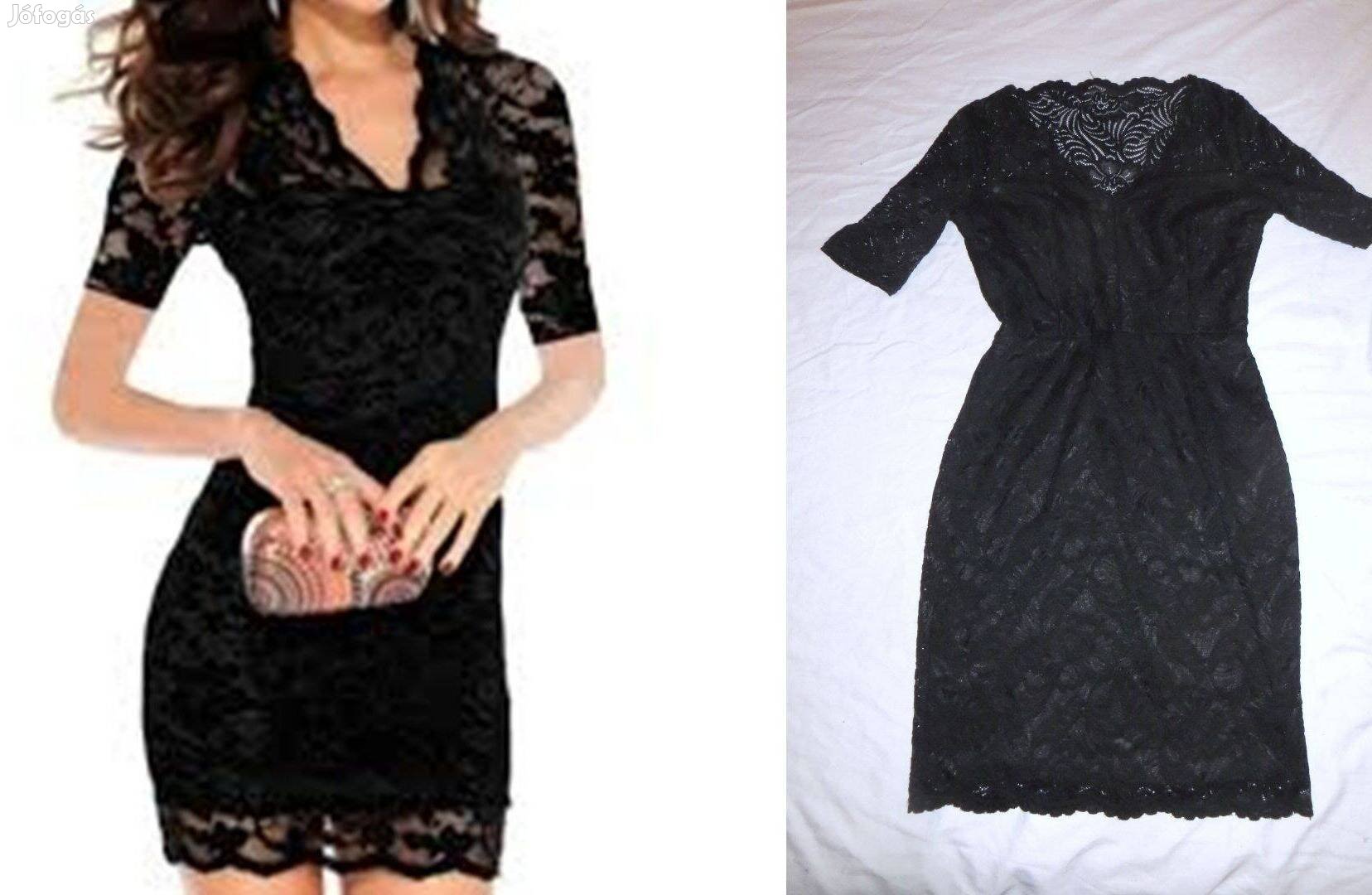 Orsay fekete csipke ruha XL-s h:98 cm mb: 90-112 cm