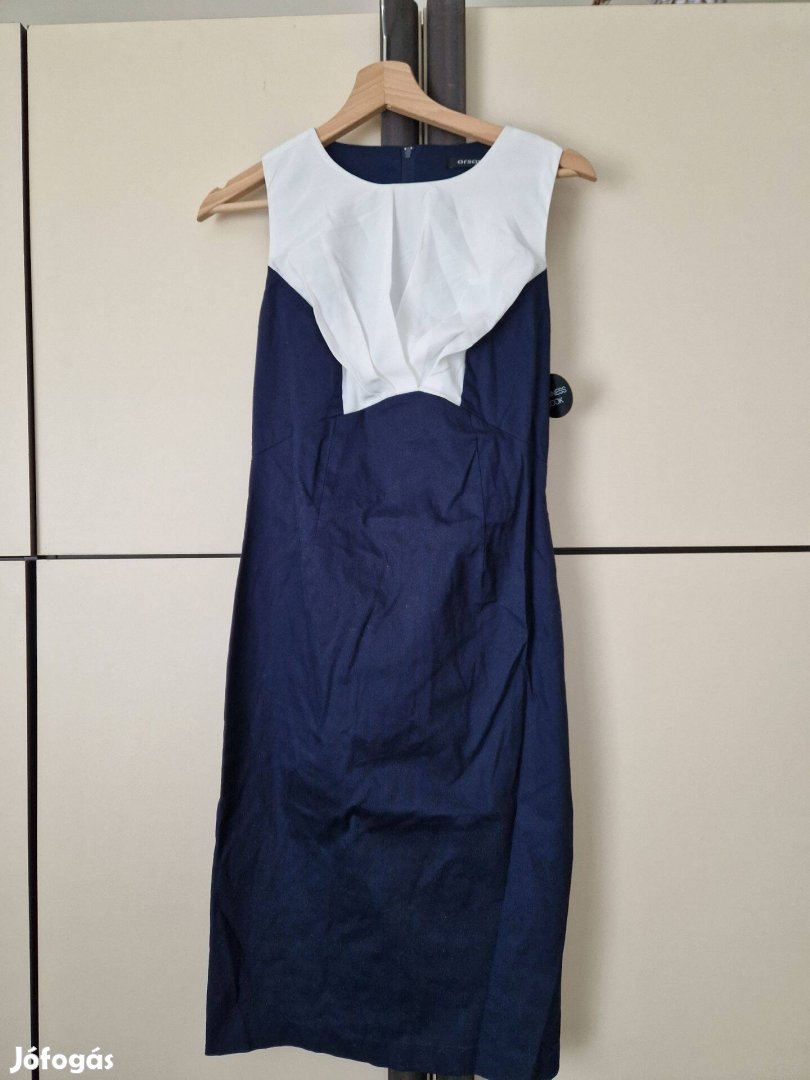 Orsay sötétkék-fehér ujjatlan női ruha 32-es méret