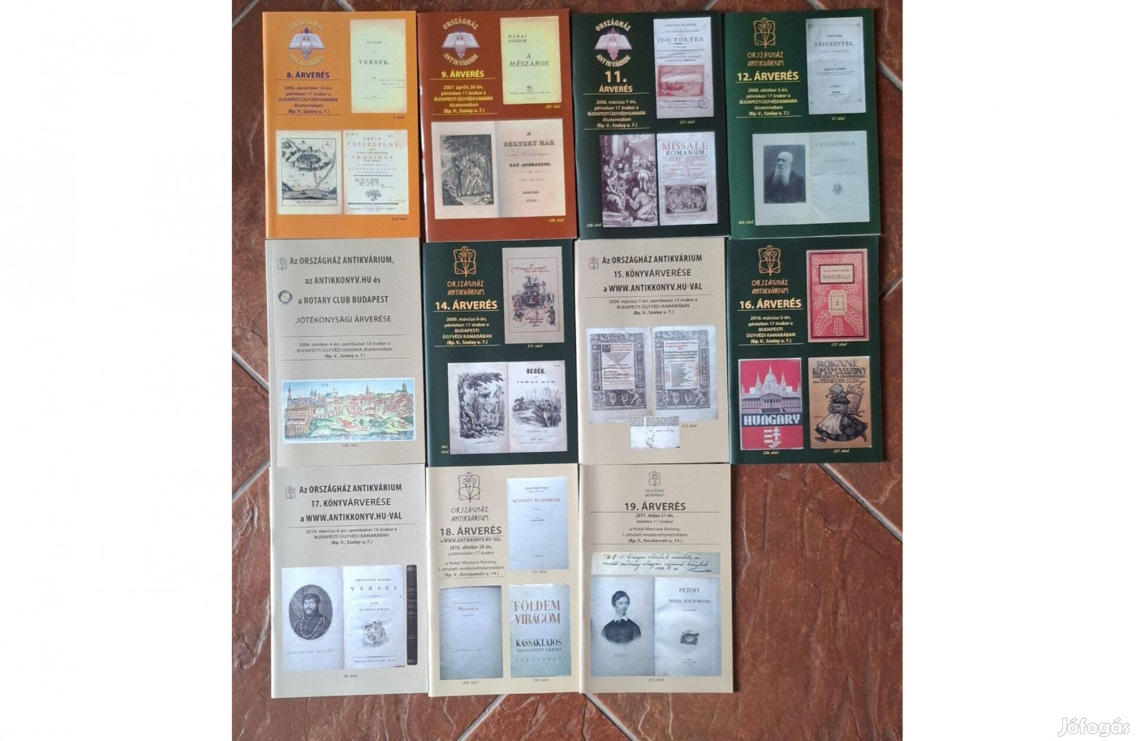 Országház antikvárium aukciós katalógusai