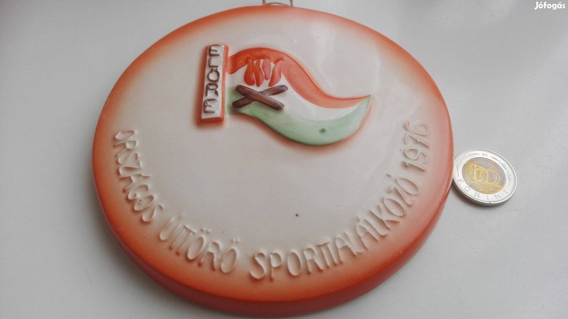 Országos Úttörő Sporttalálkozó 1976 Kerámia plakett Ritka db