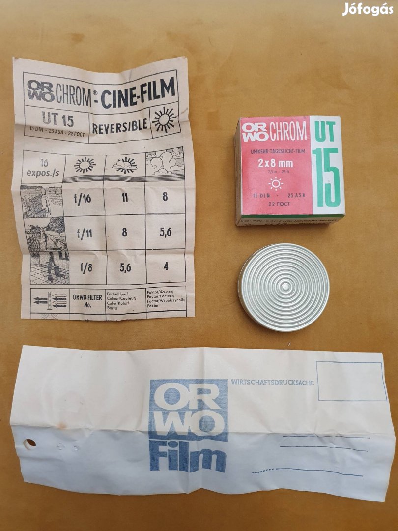 Orwo Chrome 2x8mm-es film, bontatlan, eredeti csomagolásban 