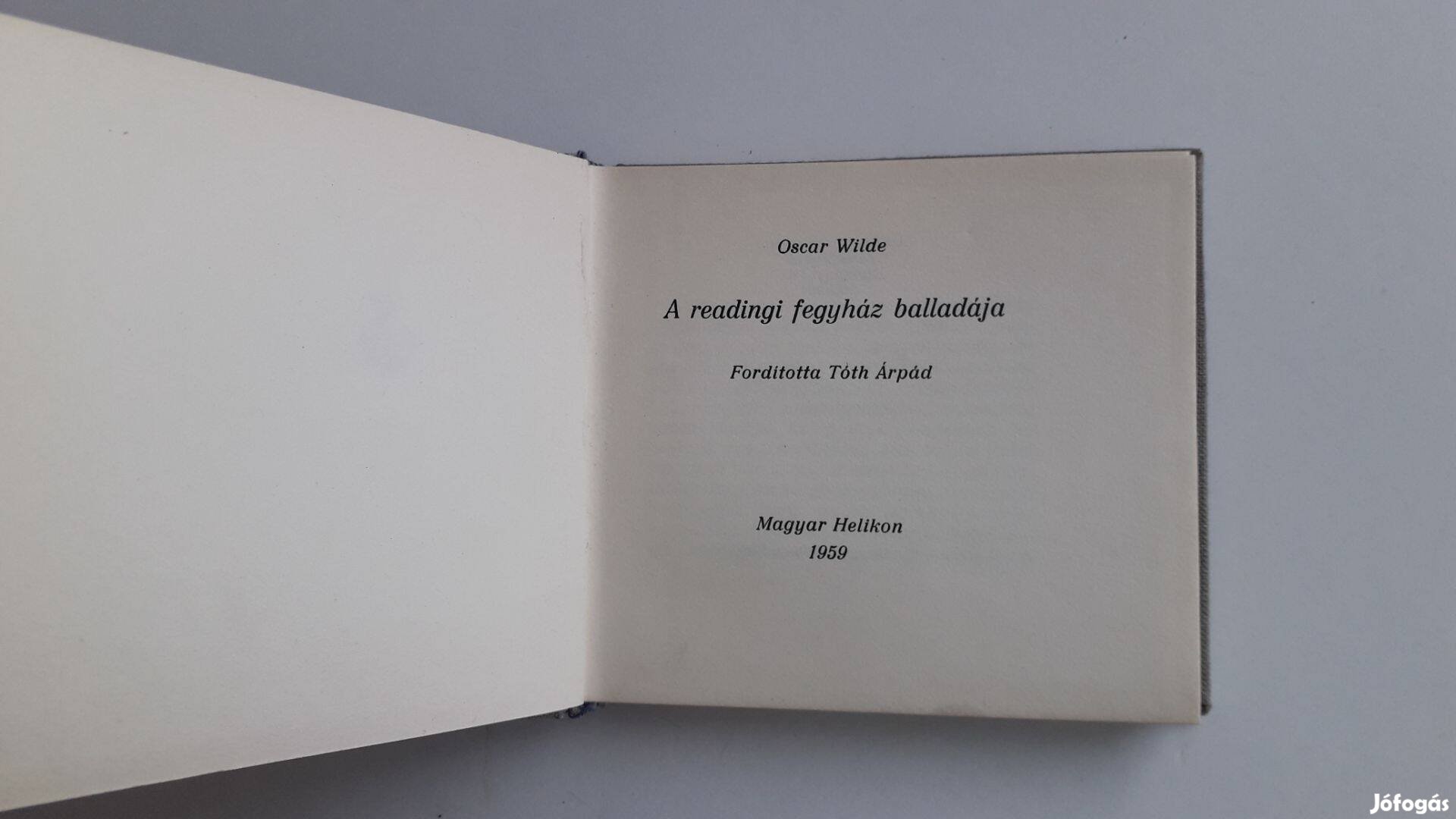 Oscar Wilde A readingi fegyház balladája 9*10 cm könyv 1959