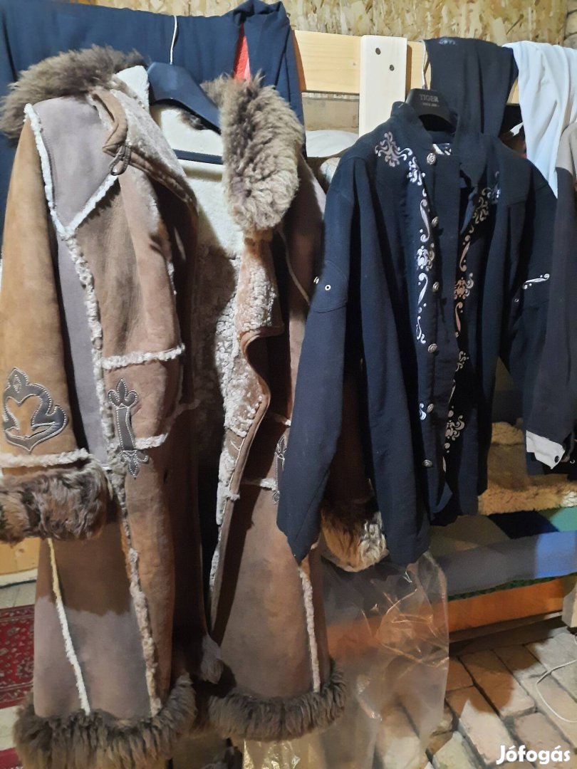 Ősmagyar viseletek,kabát,mente(zakó),ing,eredeti 41-es naszka csizma