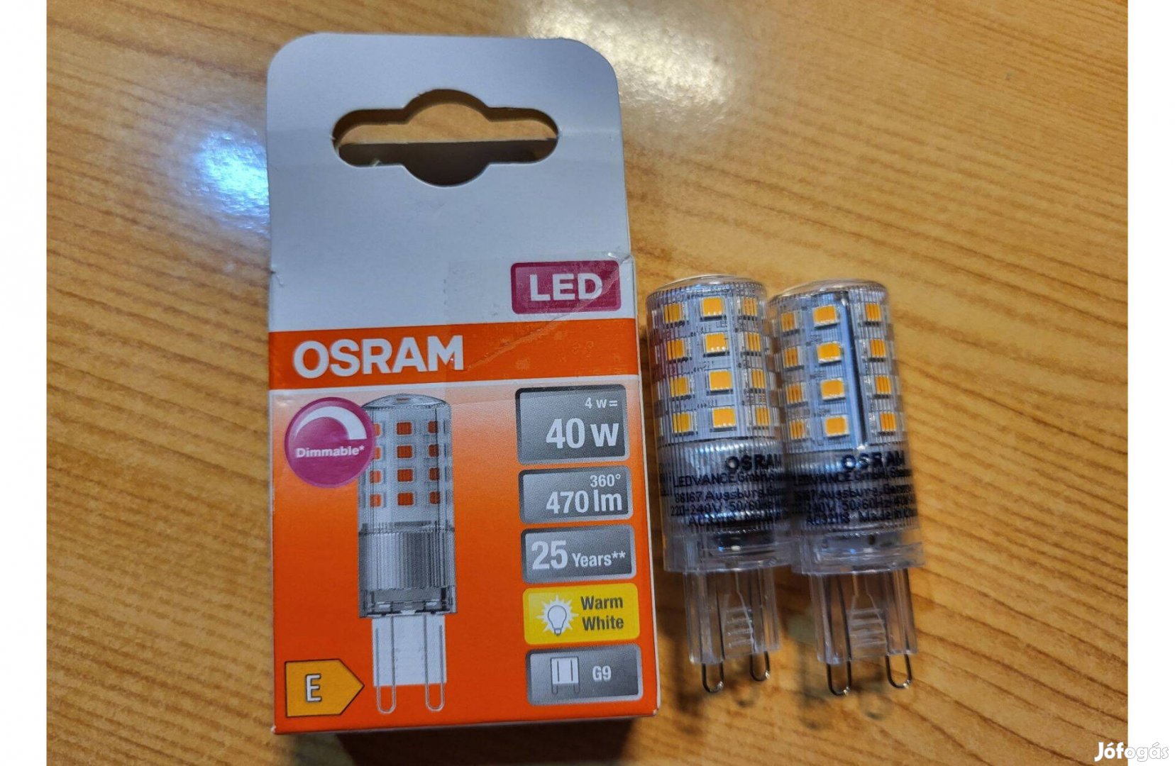 Osram G9 4W (40W)(a 2db 4000.-) 2700K meleg fehér fény Szabályozható!!