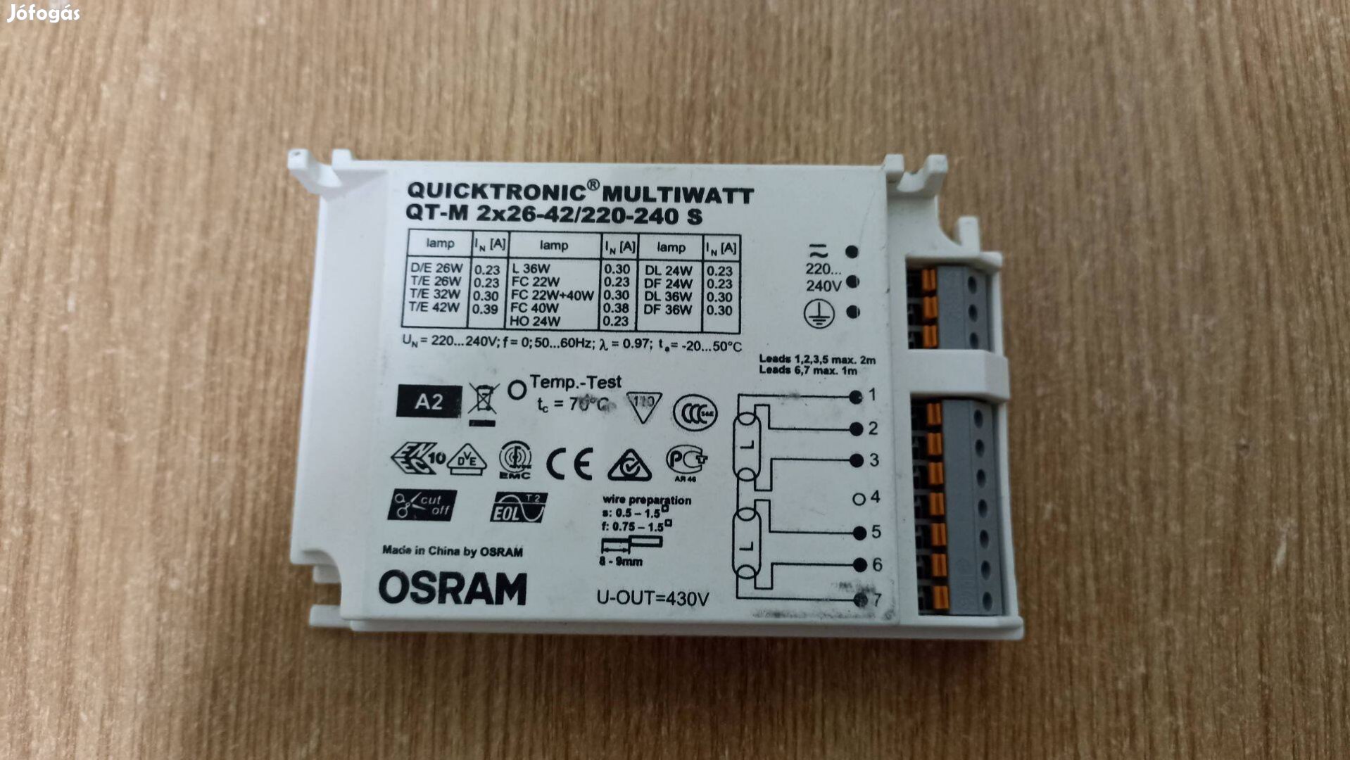 Osram Multiwatt QT-M 2x26-42 elektronikus előtétek