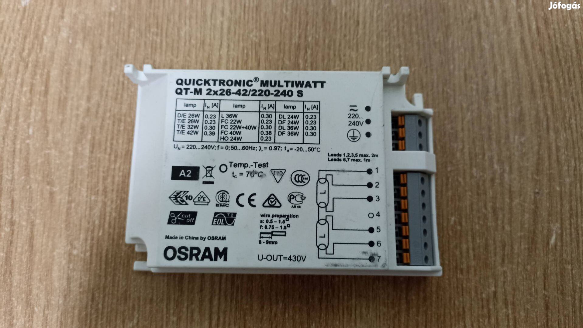 Osram Multiwatt QT-M 2x26-42 elektronikus előtétek