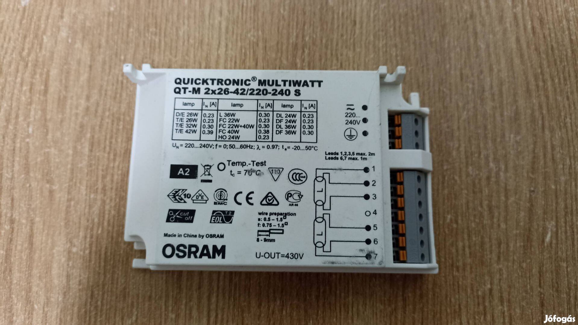 Osram Multiwatt QT-M 2x26-42 elektronikus előtétek