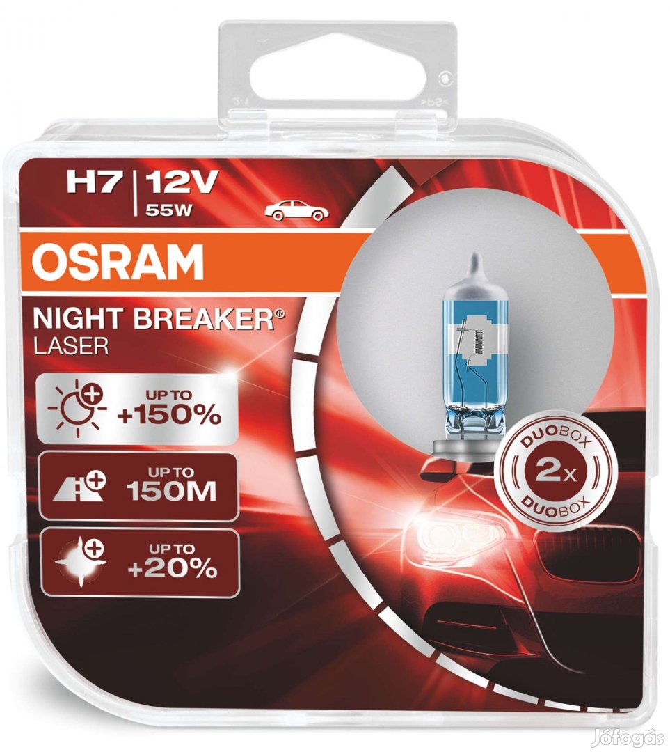 Osram Night breaker laser 5000K +150% H7 55w 2db