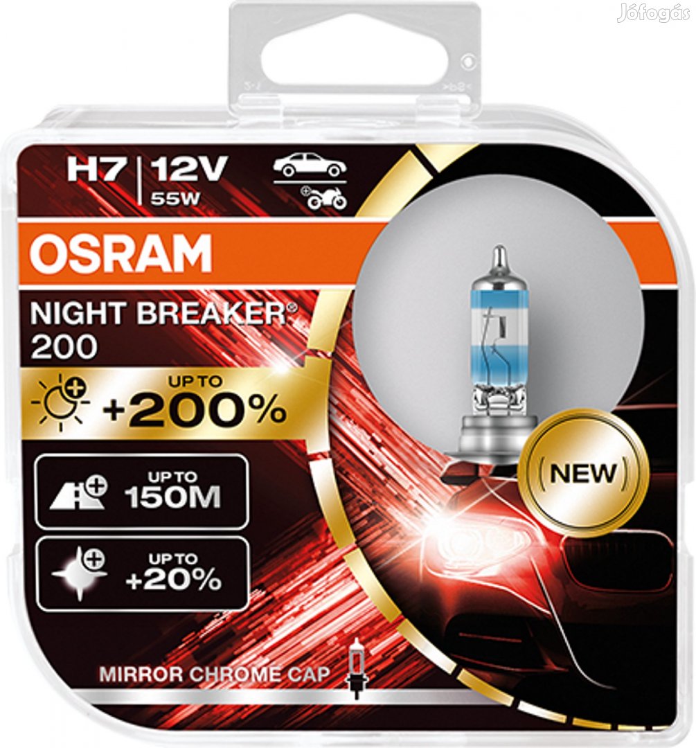 Osram Night breaker laser 5000K +200% H7 55w 2db