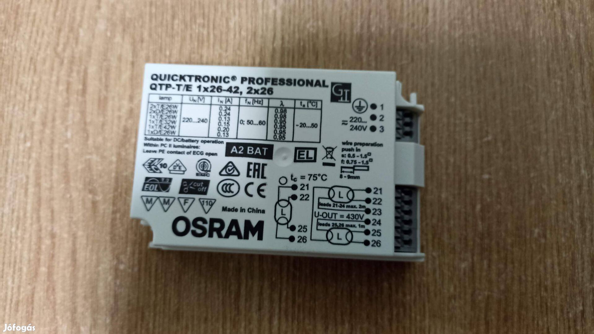 Osram Qtp-T/E 1x26-42, 2x26 elektronikus előtét