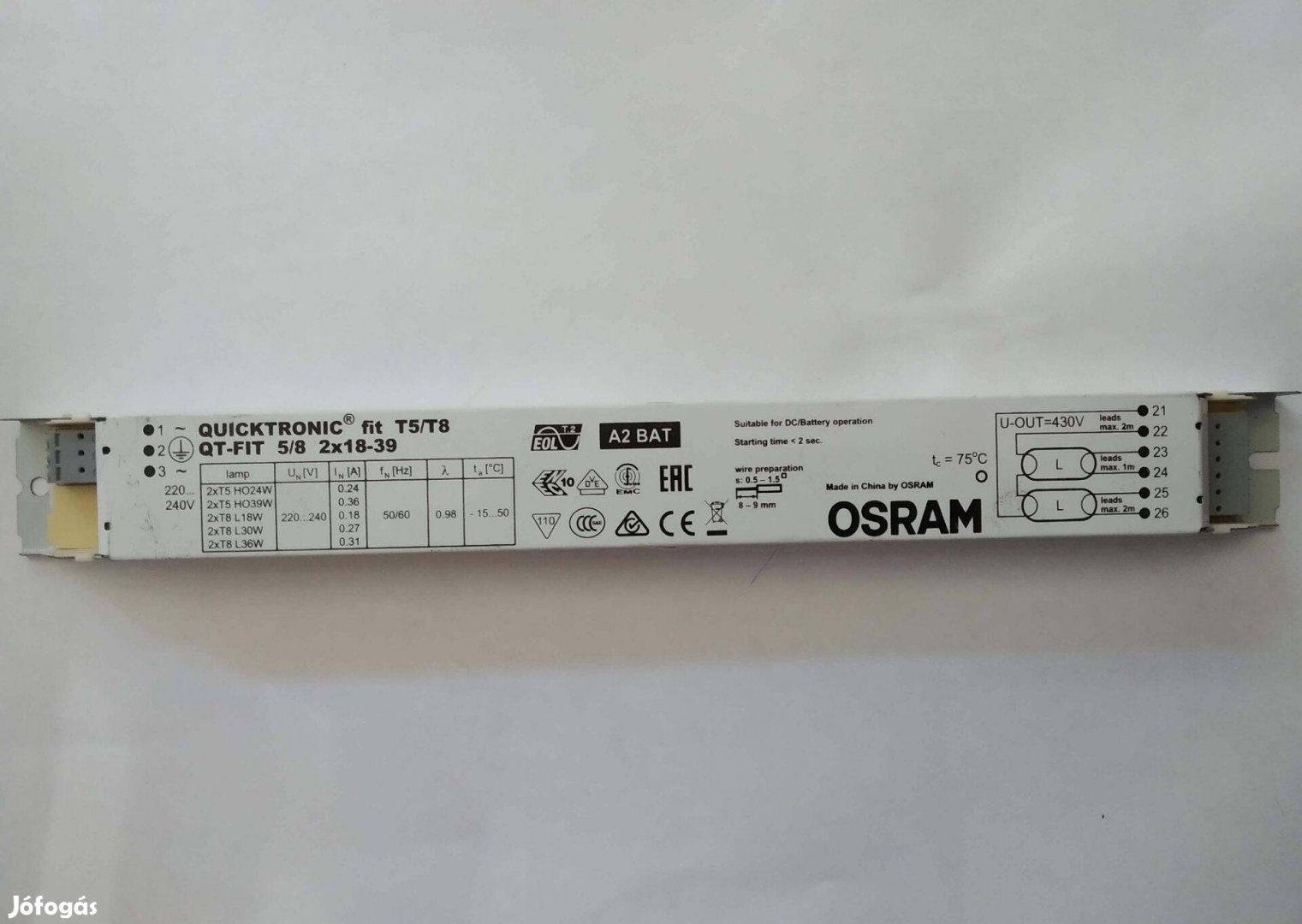 Osram Quicktronic fit T5/T8 QT-Fit elektronikus fénycsőelőtét Nagyfr