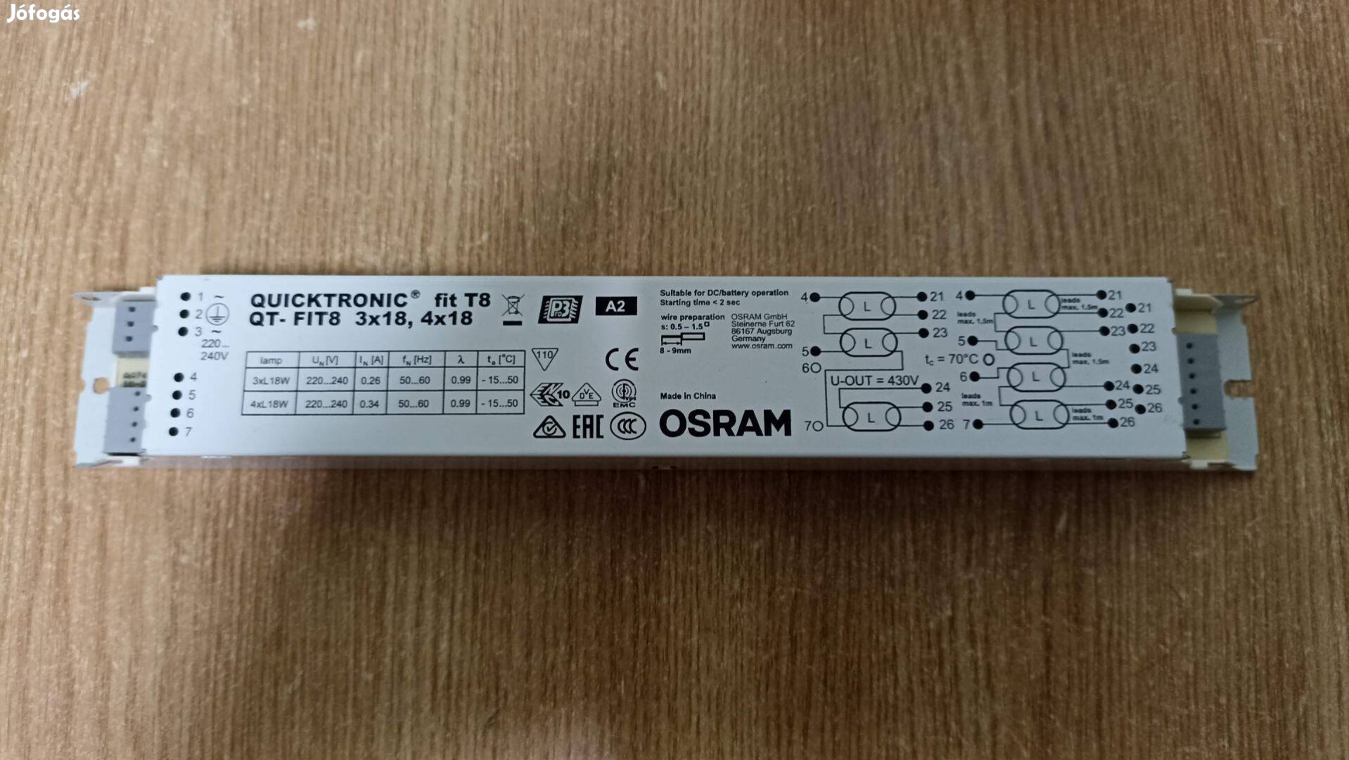 Osram Quictronic Fit T8 3x18, 4x18 elektronikus előtétek