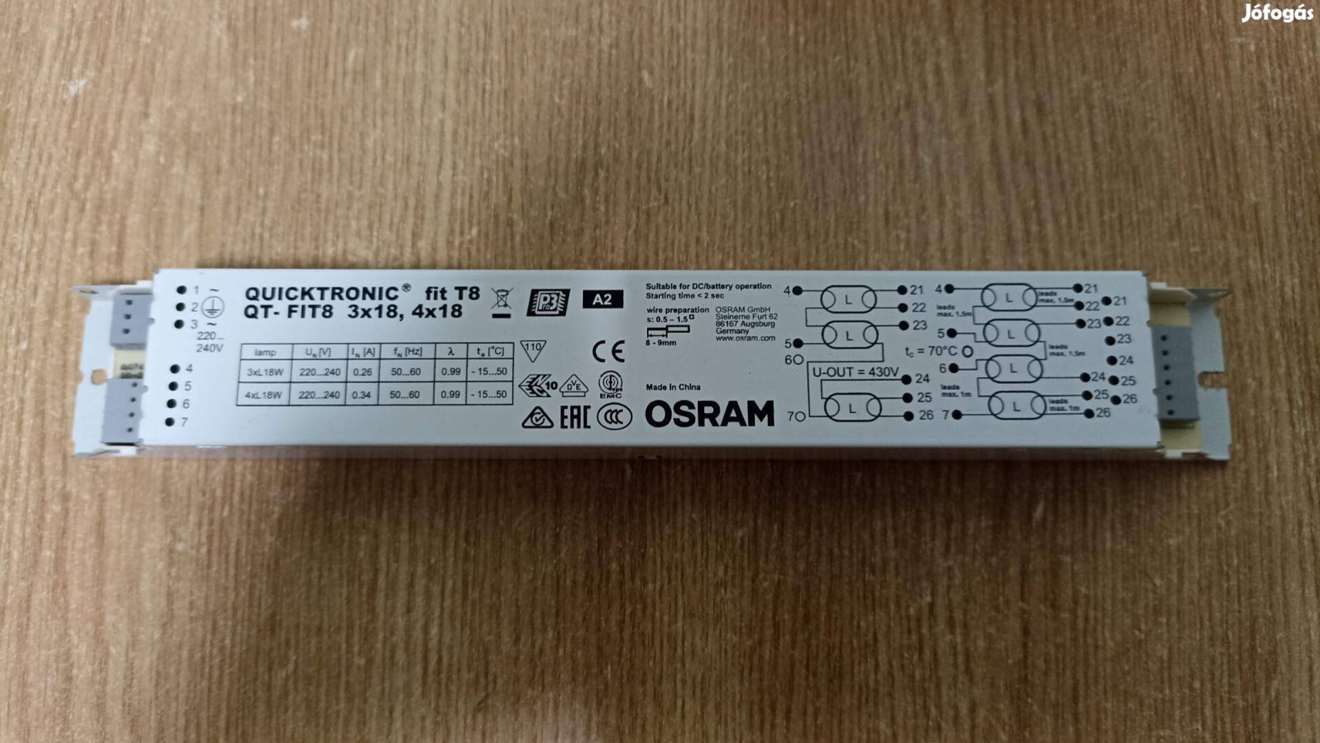 Osram Quictronic Fit T8 3x18, 4x18 elektronikus előtétek