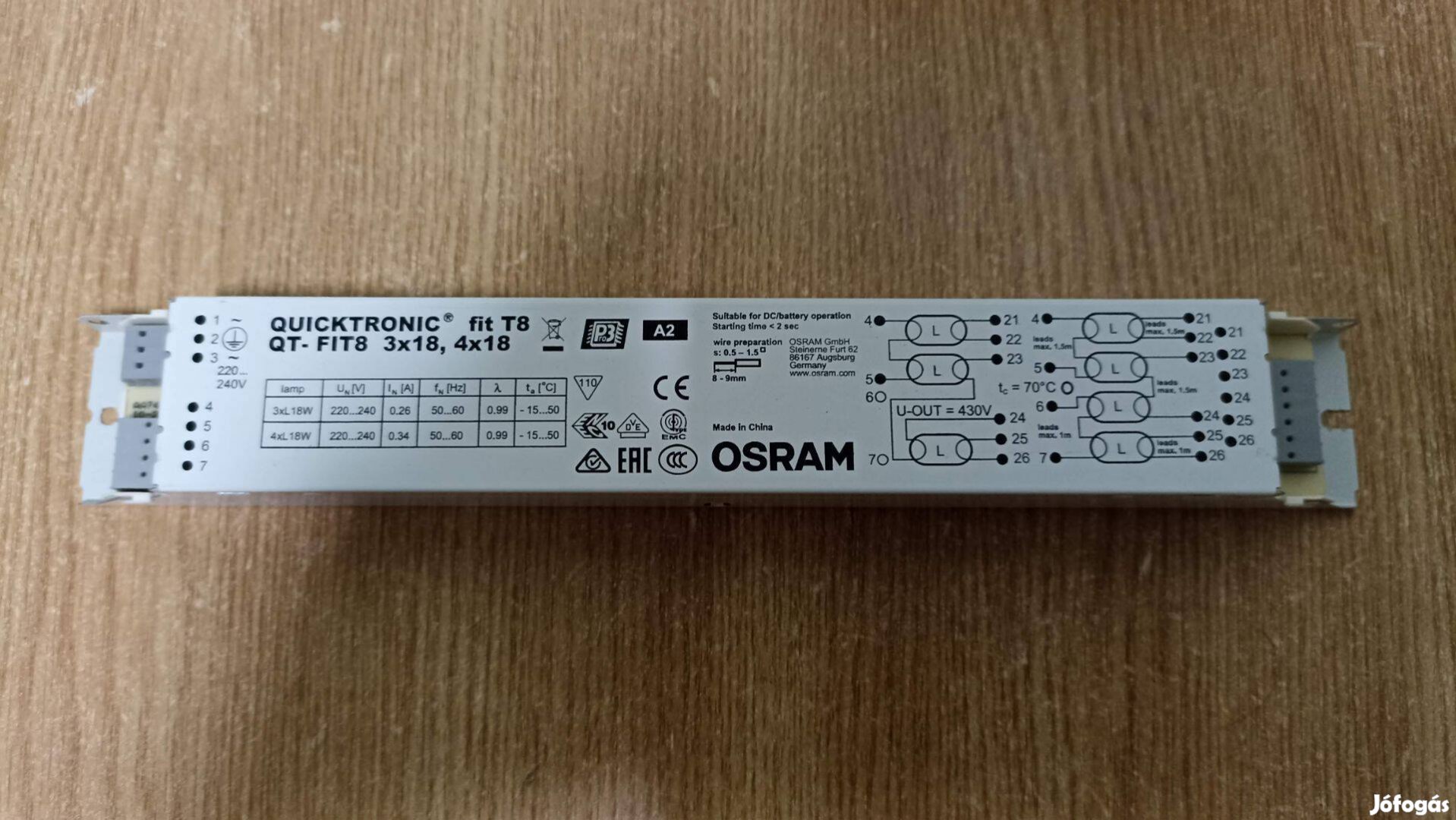 Osram Quictronic Fit T8 3x18, 4x18 elektronikus előtétek