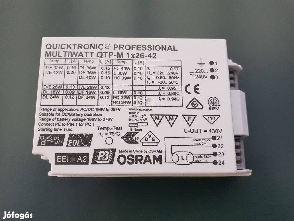 Osram multiwatt elektronikus előtét transzformátor trafó