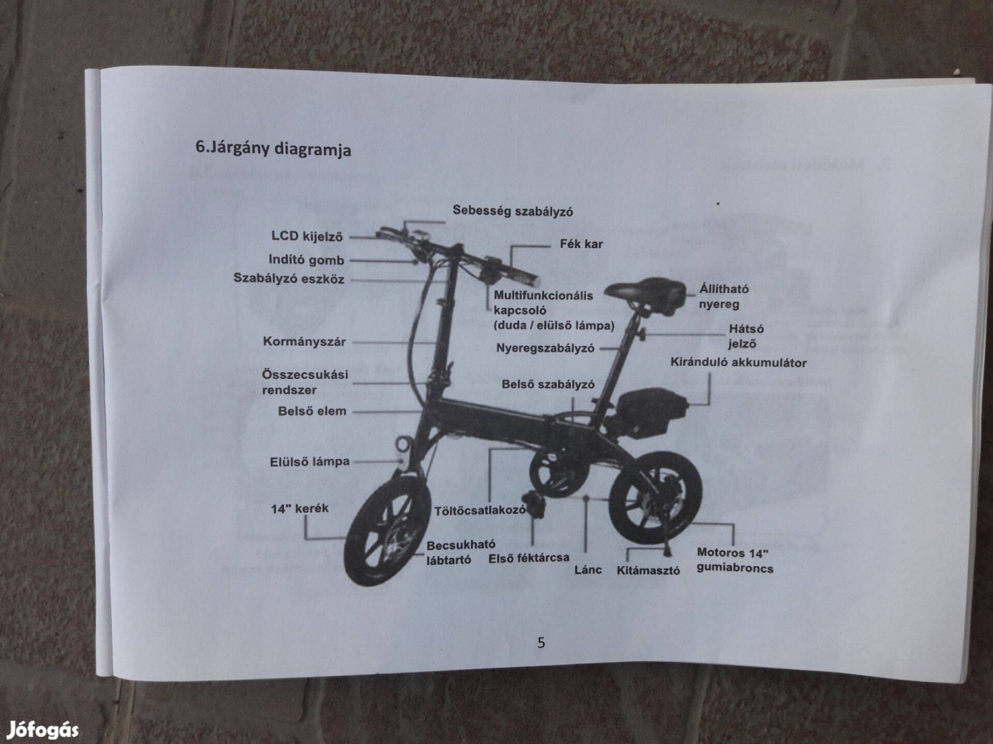 Összecsukható elektromos kerékpár, 3 funkciós, pedelekes is