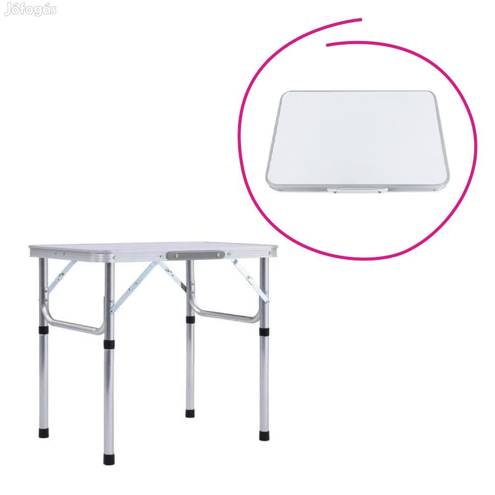 Összecsukható kempingasztal, 60 cm, alumíniumMDF, KEPI TYP 2