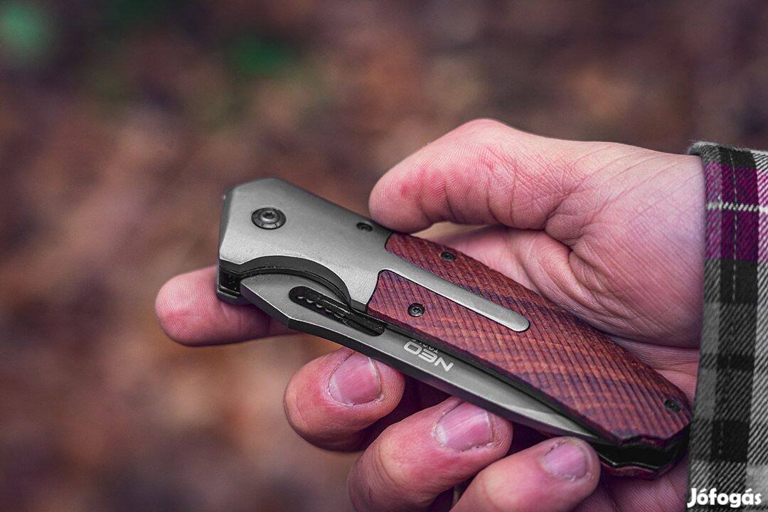 Összecsukható kés NEO Tools 22cm/11cm rozsdamentes fa berakás 63-115