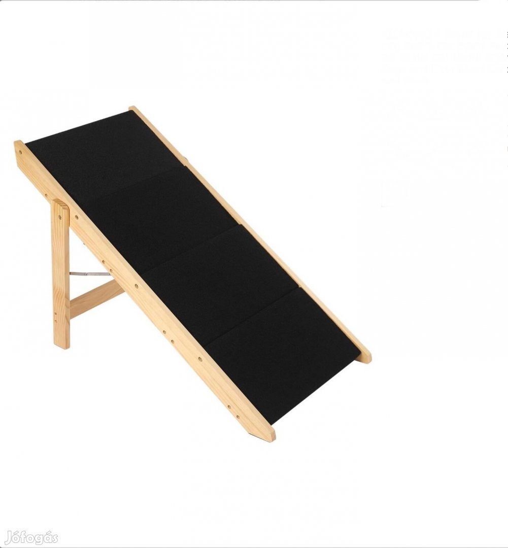 Összecsukható kutyalépcső fenyő 80x47x64 cm 4 lépcsőfok kutyarámpa