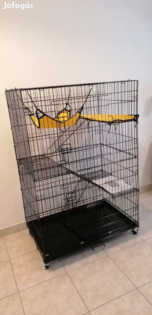 Összecsukható nagy, 3-szintes kisállat ketrec