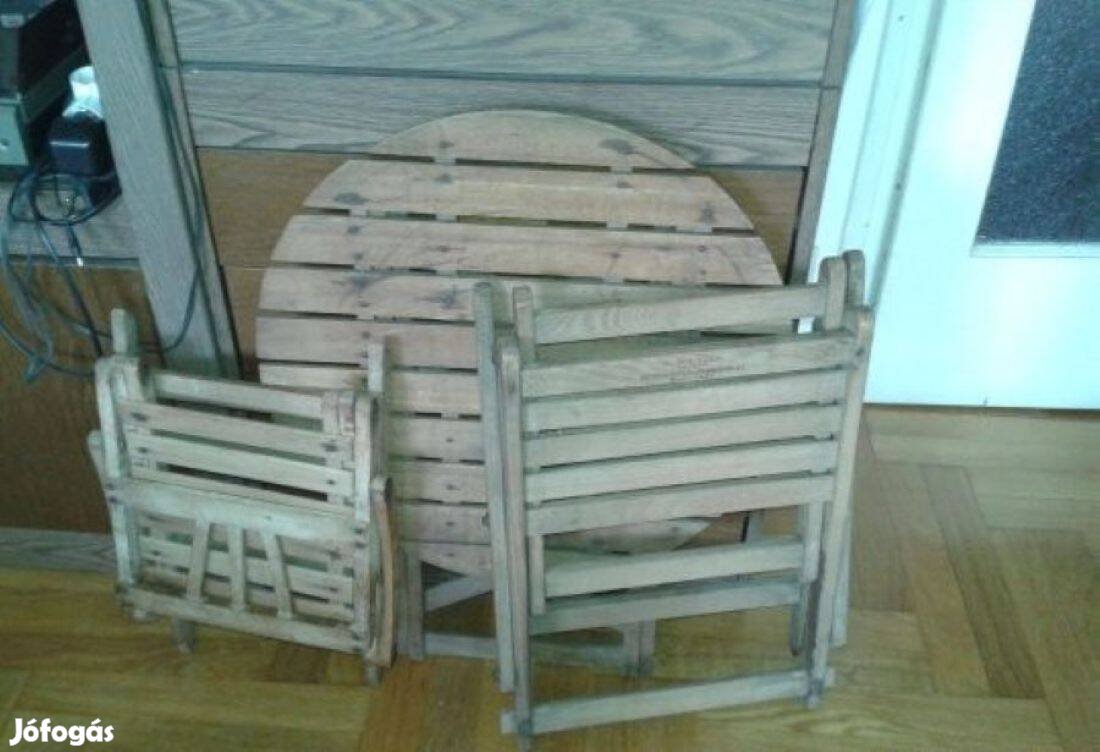 Összecsukható retro fa kisszék