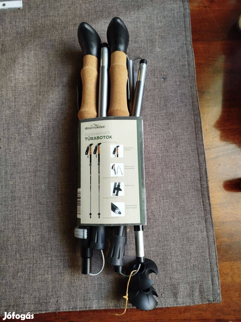 Összehajtható Új túrabot párban 110-125 cm Erős könnyű alu