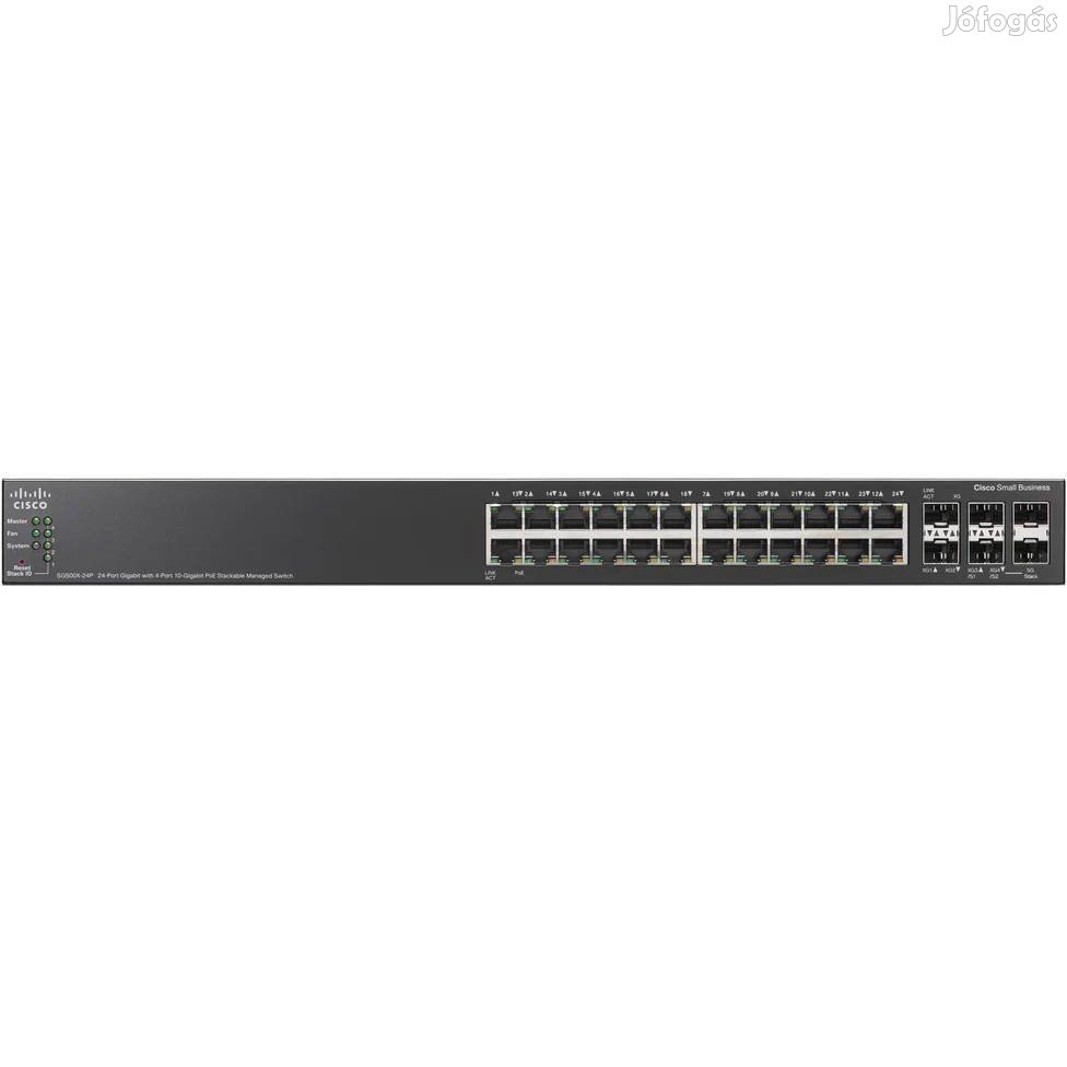 Őszi árak! Cisco SG500X-24P-K9 Gigabit POE switch számlával, garanciáv