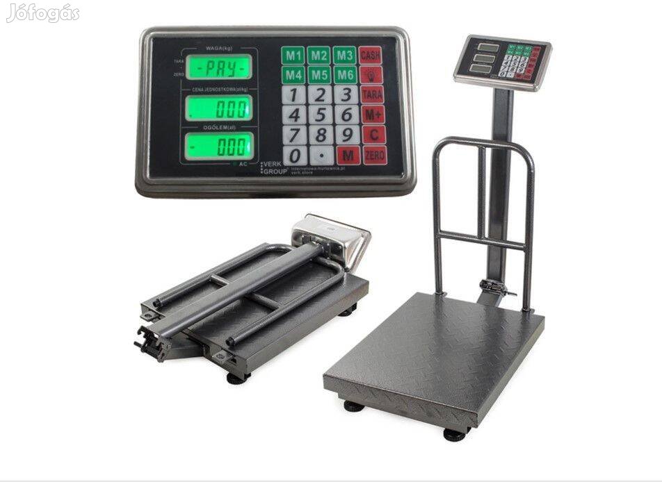 Oszlopos raktári mérleg digitális LCD kijelző háttámlás