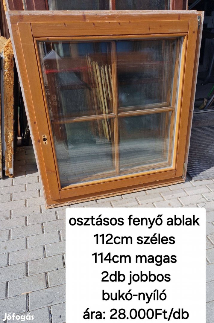 Osztásos fenyő ablak 112*114