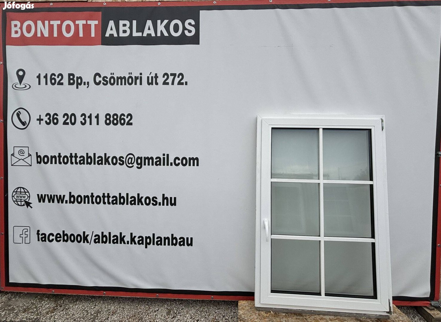 Osztott, műanyag, hőszigetelt bontott ablak 97 x 145 bukó nyíló