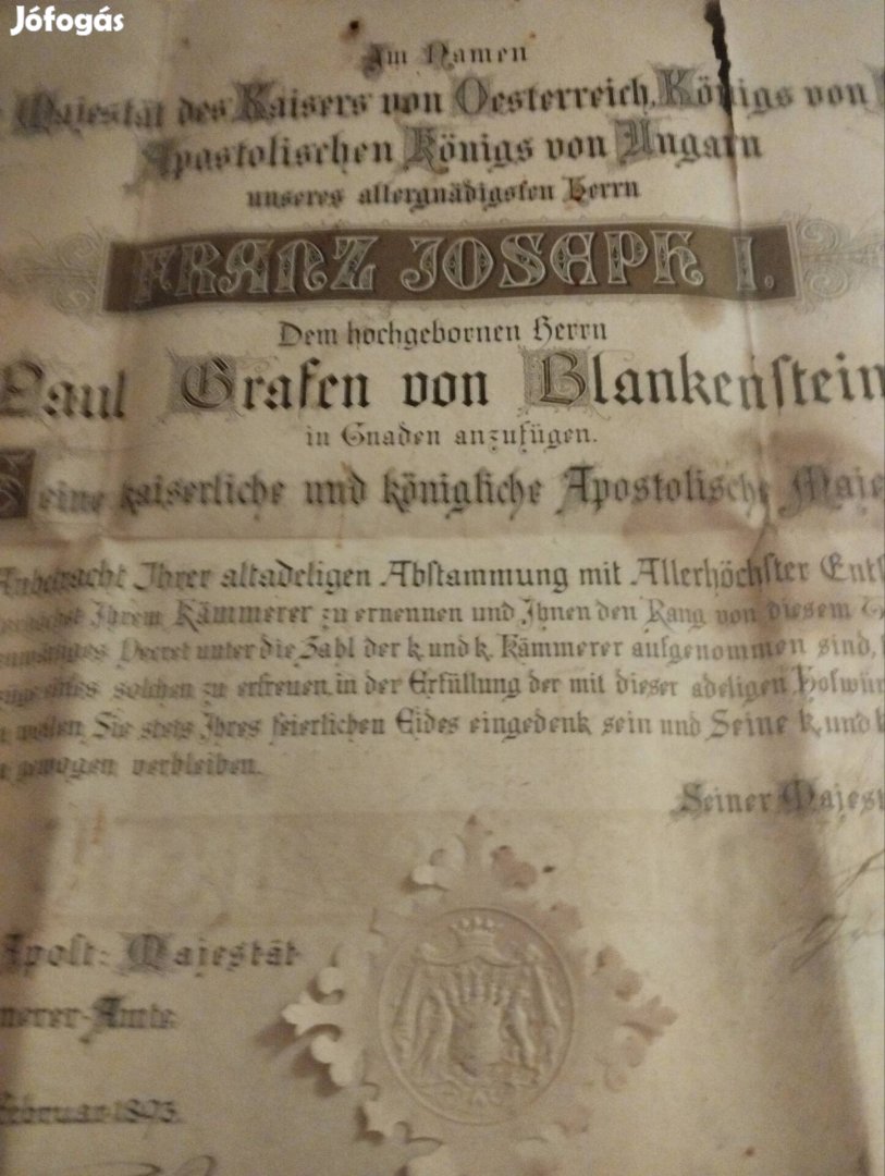 Osztrák-magyar monarchiából származó levél különlegesség.