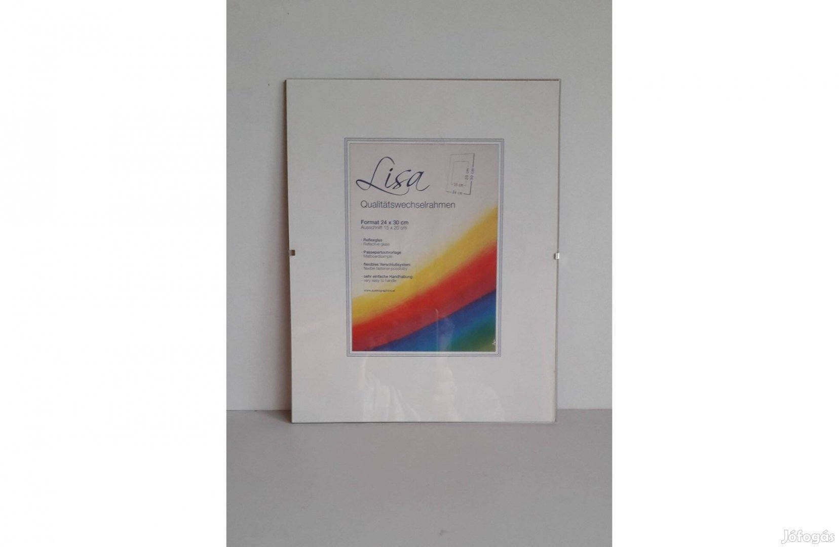 Osztrák üveges fényképtartó 30*24 cm