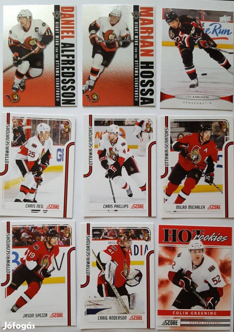 Ottawa Senators NHL kártya Yashin Lalime Anderson Heatley